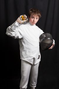 Bridger Lowery fencing portrait courtesy of Slikati Photography